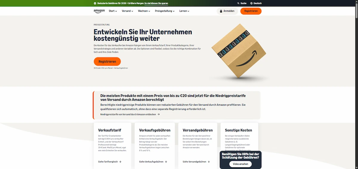 Amazon FBA Kosten 2026