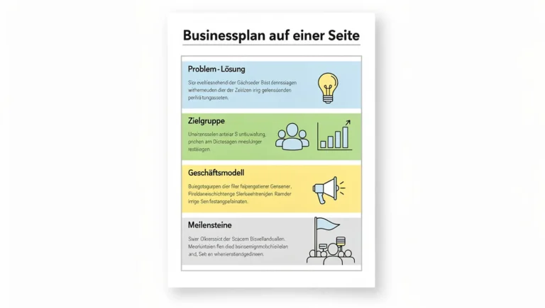 Businessplan auf einer Seite