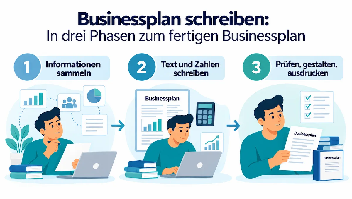 Businessplan schreiben In drei Phasen zum fertigen Businessplan