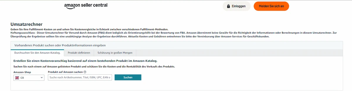 FBA-Rechner und Tools für die Kalkulation