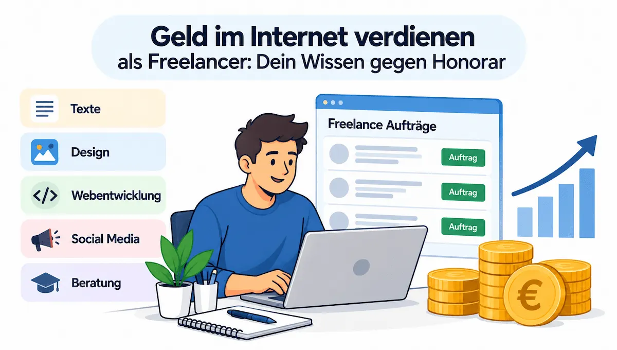 Geld im Internet verdienen als Freelancer: Dein Wissen gegen Honorar