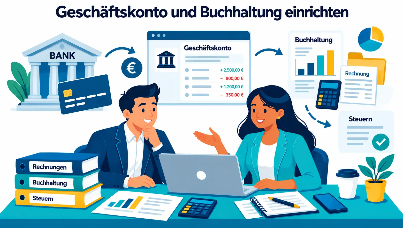 Geschäftskonto und Buchhaltung einrichten