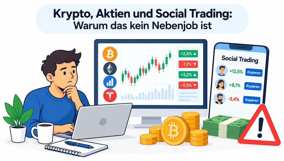Krypto, Aktien und Social Trading Warum das kein Nebenjob ist