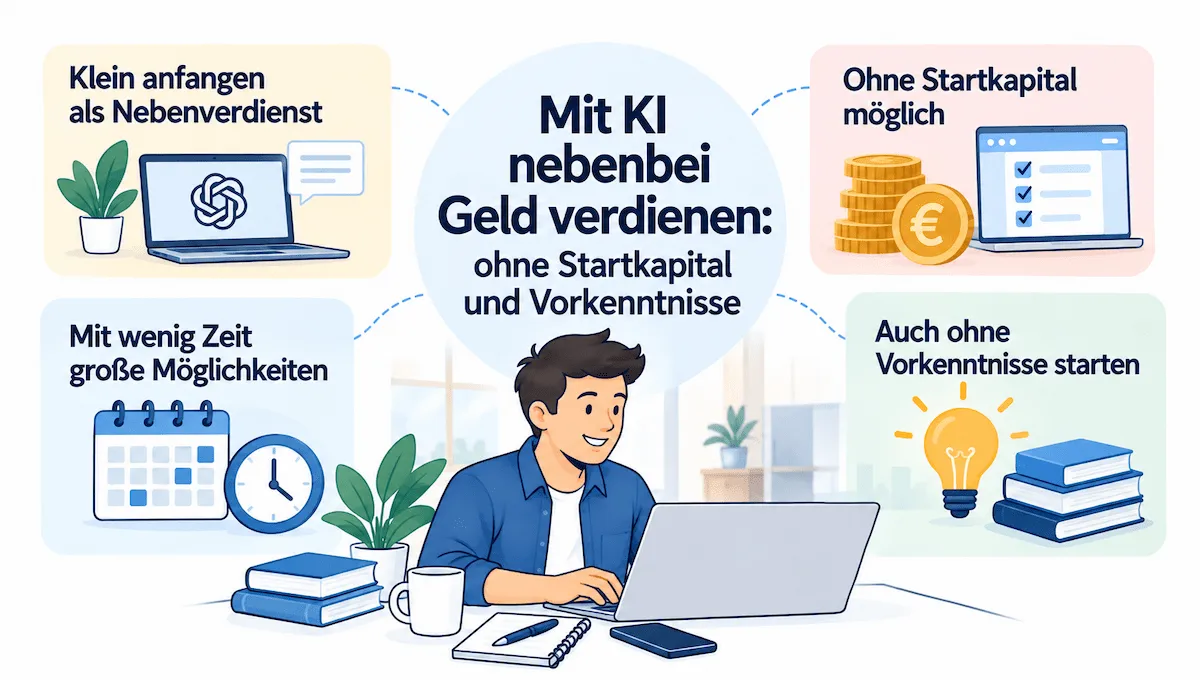 Mit KI nebenbei Geld verdienen ohne Startkapital und Vorkenntnisse
