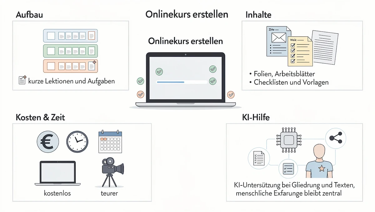 Onlinekurs erstellen Aufbau, Inhalte und Kosten