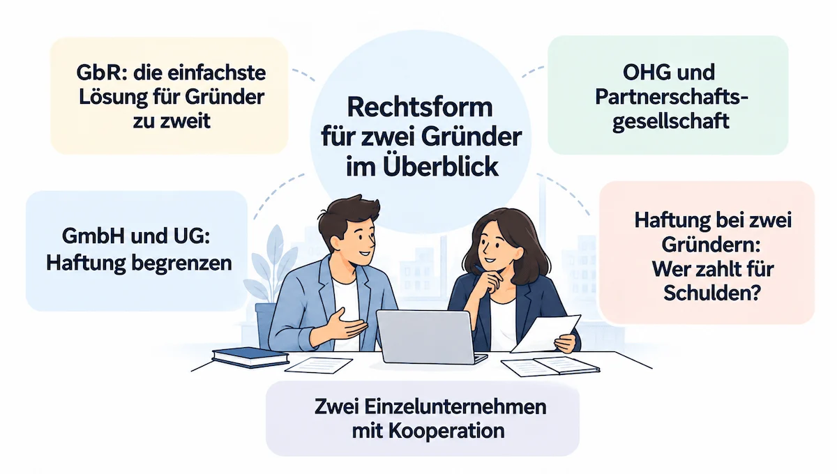 Rechtsform für zwei Gründer im Überblick