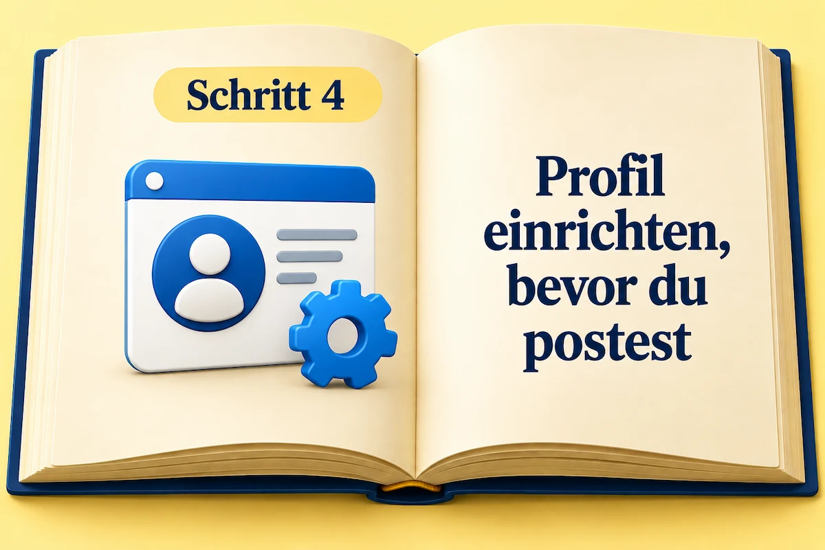 Schritt 4 Profil einrichten, bevor du postest