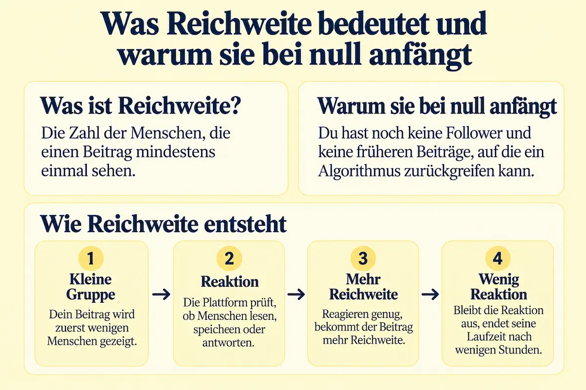 Was Reichweite bedeutet und warum sie bei null anfängt
